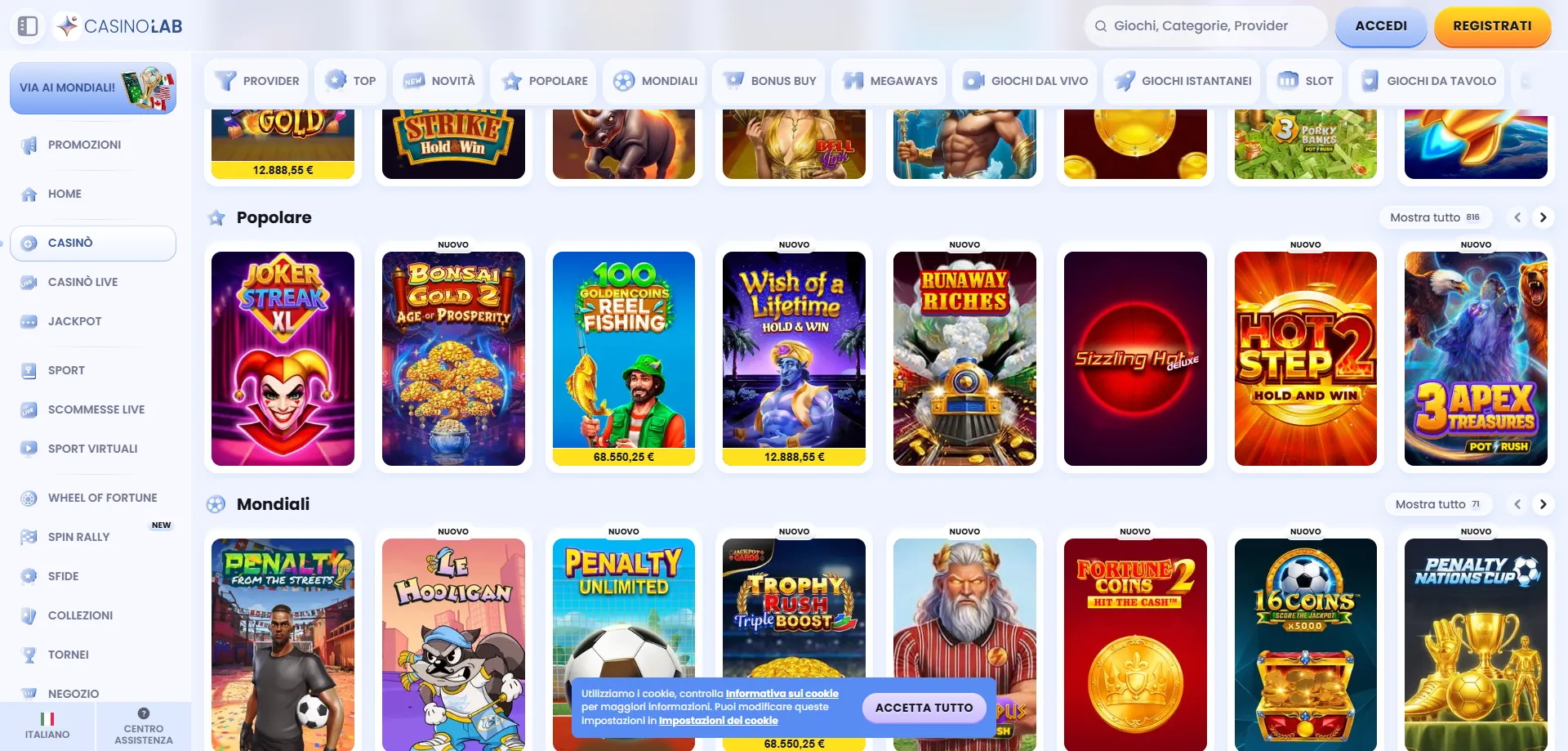 Giochi di Casinolab Casino Italia &mdash; slot e casin&ograve; online